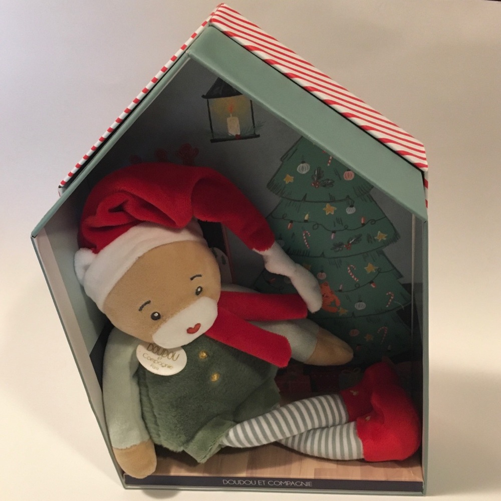 NEW Bear Soft Baby Toy Infant Toddler Cuddle Friend Christmas Theme | Doudou